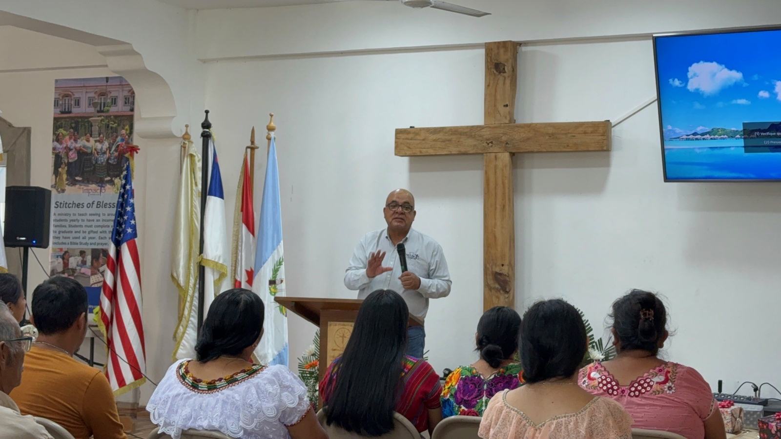 August 2026 Pastor Luis preaching at the graduation aleluya